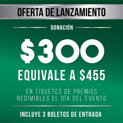 Paquete $300  (Equivale a $455)